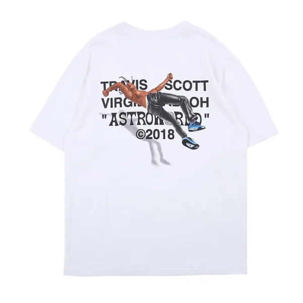 Travis Scotts Astroworld Pocket Graphic Letter Printing T-Shirts