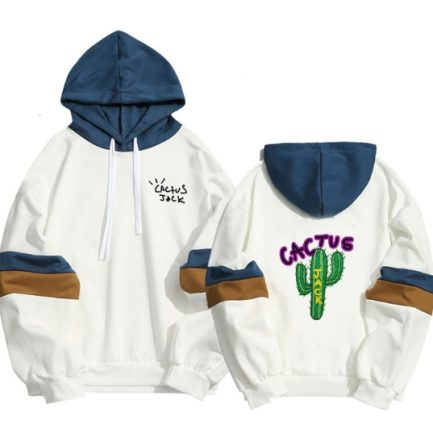 Cactus Jack White Blue Patches Hoodie