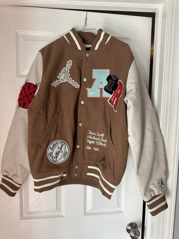 Nike Jordan x Travis Scott Flight Varsity Jacket Leather