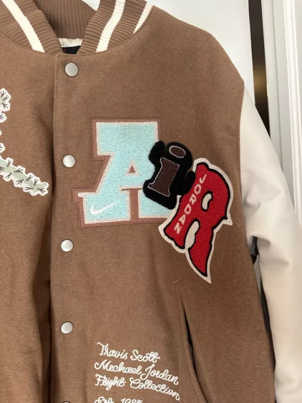 Nike Jordan x Travis Scott Flight Varsity Jacket Leather