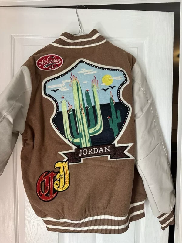 Nike Jordan x Travis Scott Flight Varsity Jacket Leather